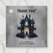 Étiquettes Cadeau Maison gothique victorienne hantée Halloween Merci (Devant)