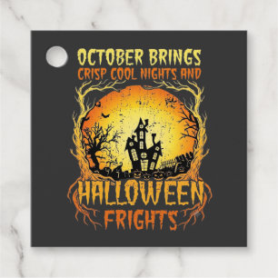 Étiquettes Cadeau Maison hantée de terreurs d'Halloween Pleine lune