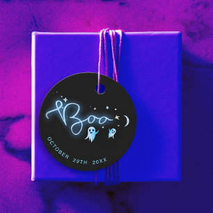 Étiquettes Cadeau Maison hantée d'Halloween effrayante et noire de n