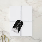 Étiquettes-cadeau Maison hantée noire Trick ou traitement Halloween (Avec de la ficelle)