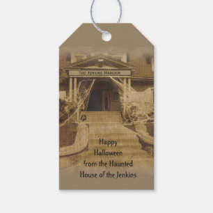 Étiquettes-cadeau Maison hantée (personnalisable) Halloween
