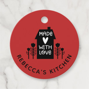 Étiquettes Cadeau Maison Rouge Personnalisée Avec Amour