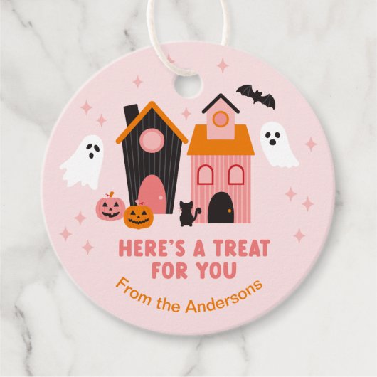 Étiquettes Cadeau Maisons de Halloween éffrayantes (Devant)