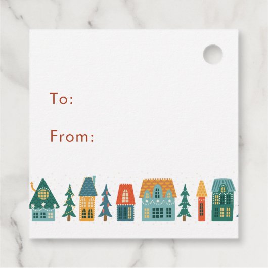 Étiquettes Cadeau Maisons de Noël (Dos)