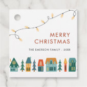 Étiquettes Cadeau Maisons de Noël (Devant)