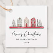 Étiquettes Cadeau Maisons de Noël traditionnelles (Devant)