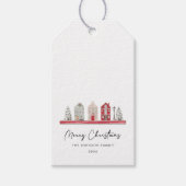 Étiquettes-cadeau Maisons de Noël traditionnelles (Devant)