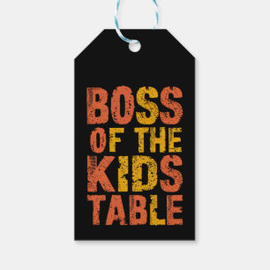 Étiquettes-cadeau Maître de Thanksgiving de la table des enfants Jou