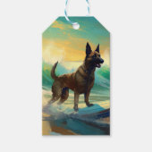 Étiquettes-cadeau Malinoi Beach Surf Peinture belge (Devant)