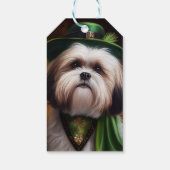 Étiquettes-cadeau Malti Tzu Chien en Robe de la Saint Patrick (Dos)