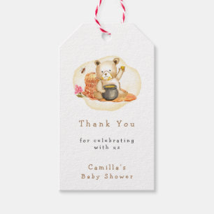 Étiquettes-cadeau Mama To Bee Teddy Bear Honeycomb Baby shower Merci