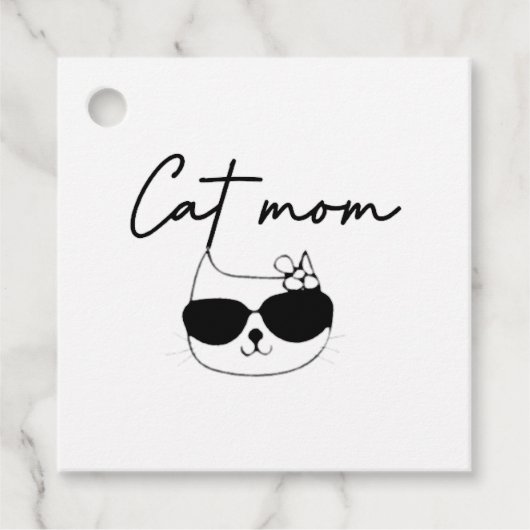 Étiquettes Cadeau maman chat drôle (Devant)