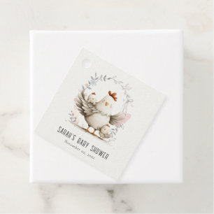 Étiquettes Cadeau Maman de la ferme mignonne et bébé poussin floral