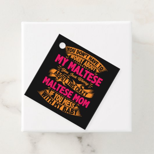Étiquettes Cadeau Maman Maltaise folle (En situation)