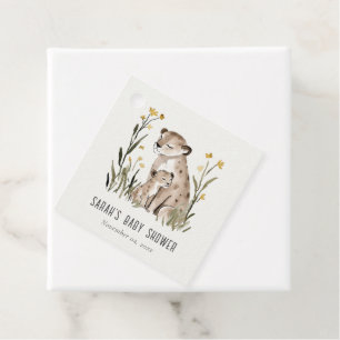 Étiquettes Cadeau Maman rustique mignonne et bébé tigre feuillage Ba