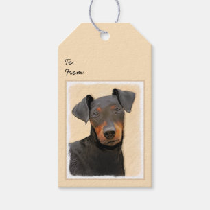 Étiquettes-cadeau Manchester Terrier Peinture Art animal original