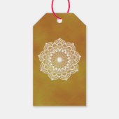 Étiquettes-cadeau Mandala blanc sur fond doré (Devant)