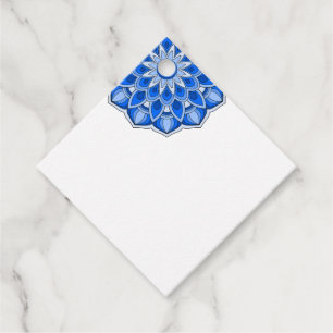 Étiquettes Cadeau Mandala en bleu