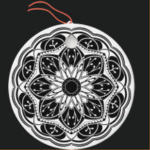 Mandala floral noir et blanc 