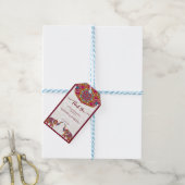 Étiquettes-cadeau Mandala rangoli faveur de mariage d'éléphants (Avec de laficelle)