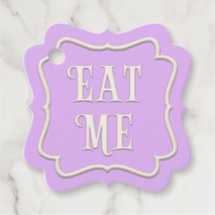 Étiquettes Cadeau "Mange-moi" Wonderland Tea Party Purple Personnali