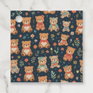 Étiquettes Cadeau Mangeons avec un mignon ours