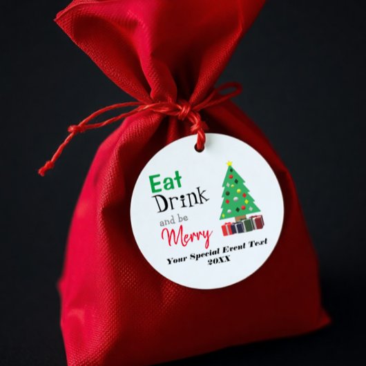 Étiquettes Cadeau Manger, boire et être joyeux