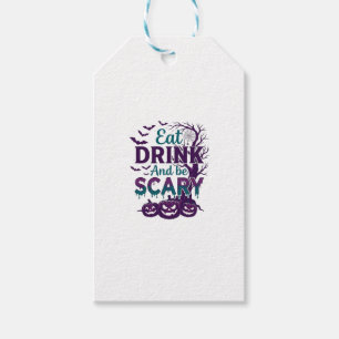 Étiquettes-cadeau Manger Boire Être Effrayant Halloween Arbre Squele