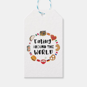 Étiquettes-cadeau Manger dans le monde entier