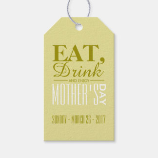 Étiquettes-cadeau Mangez, buvez et profitez de la fête des mères