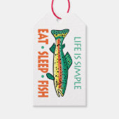 Étiquettes-cadeau Mangez Du Poisson Dormir - Drôle Pêche Dit (Devant)