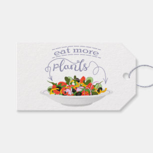 Étiquettes-cadeau Mangez plus de plantes frais motivation salade let