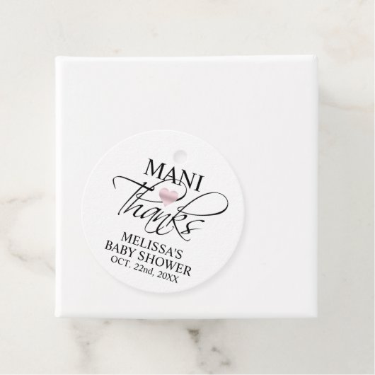 Étiquettes Cadeau MANI Merci Baby shower ongle Manucure polonaise (En situation)
