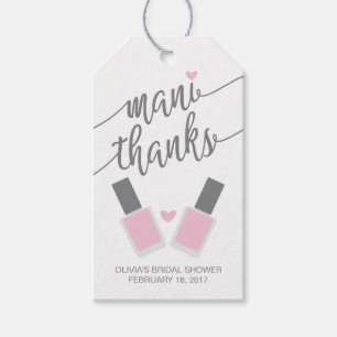 Étiquettes-cadeau Mani Merci Fête des mariées Merci Tag, Rose