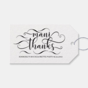 Étiquettes-cadeau Mani Remerciements Merci