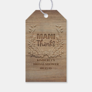 Étiquettes-cadeau Mani Remerciements Rustique Merci