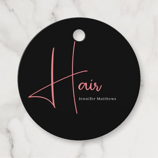 Étiquettes Cadeau Manicuriste moderne glam rose néon (Devant)