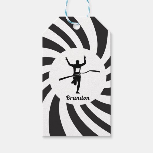Étiquettes-cadeau Marathon Runner Track Cross Country Runner Nom (Devant)