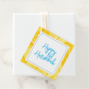 Étiquettes Cadeau Marbelized Paint Art Holiday Happy Hanoukka