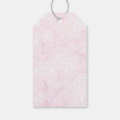 Étiquettes-cadeau Marble Abstract Pink Wedding Script Black  (Dos)