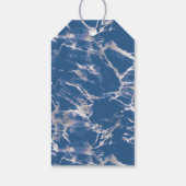Étiquettes-cadeau Marbre argenté bleu (Dos)