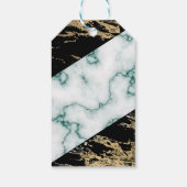 Étiquettes-cadeau Marbre blanc Chic Gold Paint Texture Anniversaire (Dos)