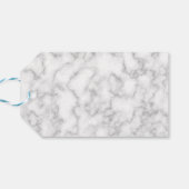 Étiquettes-cadeau Marbre blanc gris marbré Pierre Motif Arrière - pl (Dos Horizontal)
