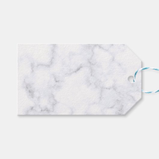 Étiquettes-cadeau Marbre Blanc Moderne (Devant (Horizontal))