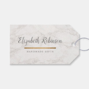 Étiquettes-cadeau Marbre blanc tendance & Parties scintillant or cad