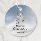 Étiquettes Cadeau Marbre bleu de confirmation (Devant)