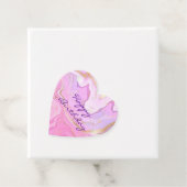 Étiquettes Cadeau Marbre Luxueux Paillettes Rose Violet Or (En situation)