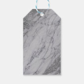 Étiquettes-cadeau Marbre moderne tendance Silver Glam Mariage élégan (Dos)