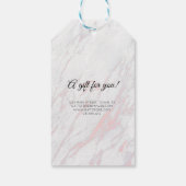 Étiquettes-cadeau Marbre rose et gris moderne (Dos)