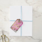 Étiquettes-cadeau Marbre rose et or (Avec de laficelle)
